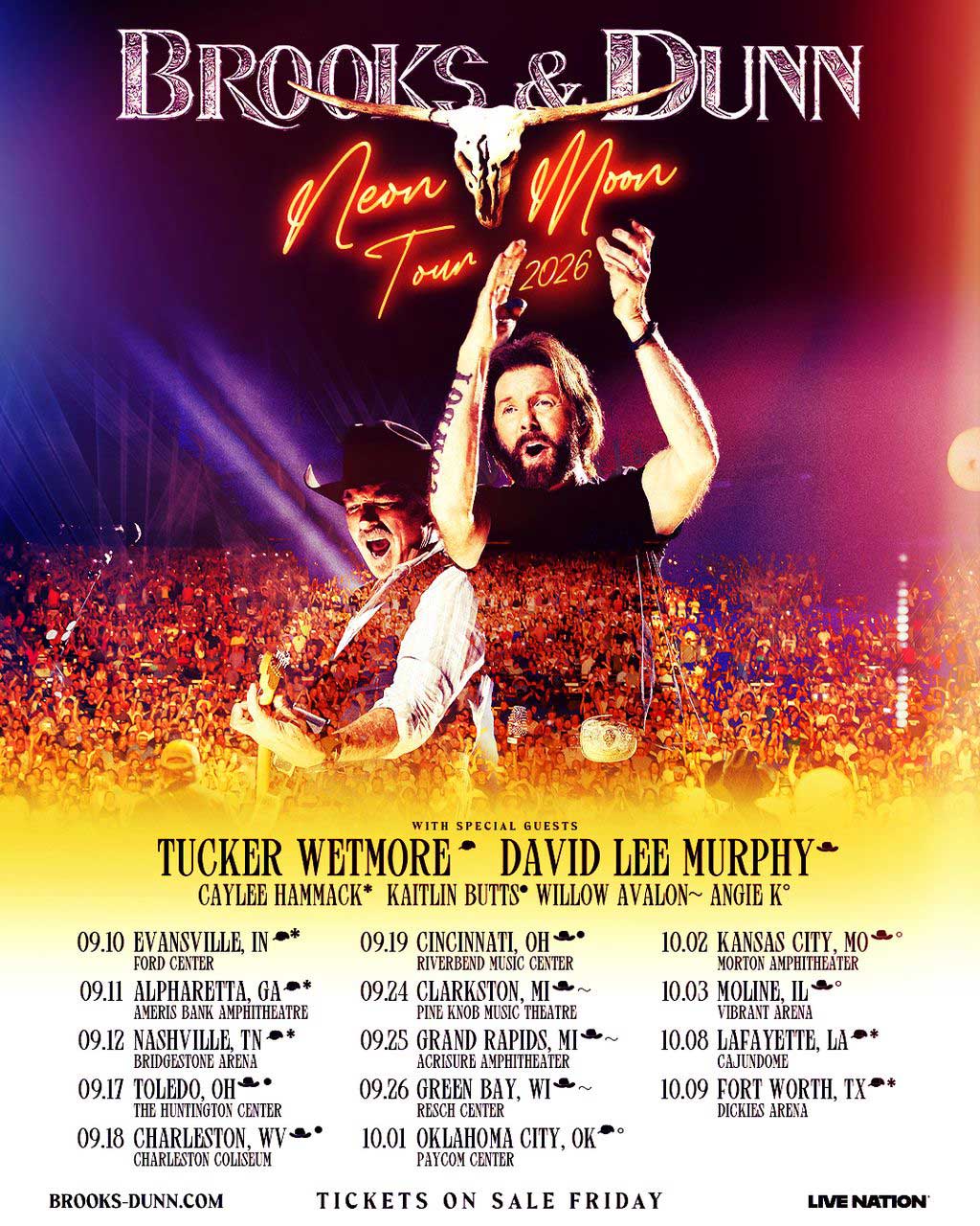 David Lee Murphy Neon Moon Tour Poster 2026